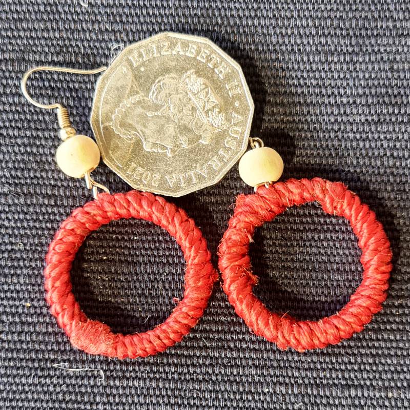 Ear Ring Round - RED